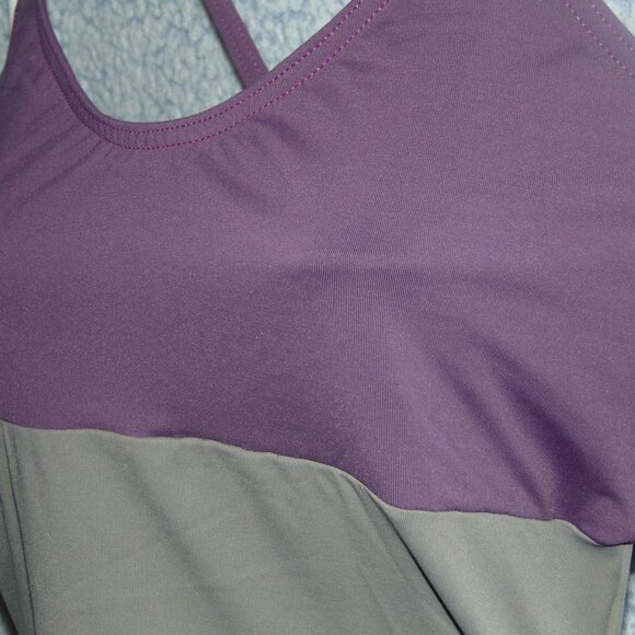 Body Wrappers Grey Maroon Leotard L - Picture 2 of 7